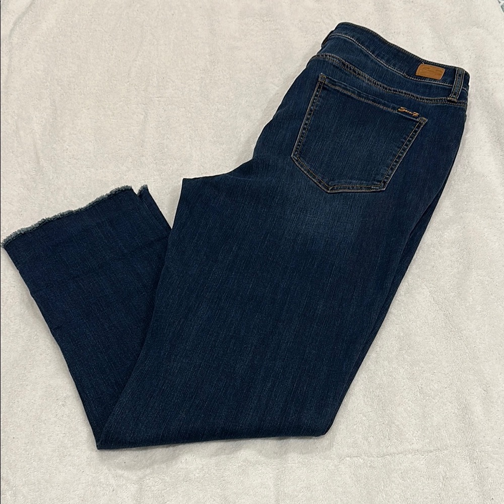 Seven7 Dark Blue Straight Leg Women's Jeans